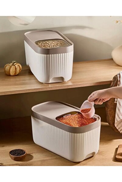 Hane216 Scale Wheel Sliding Lid Food and Grain Storage Container, Detergent C...