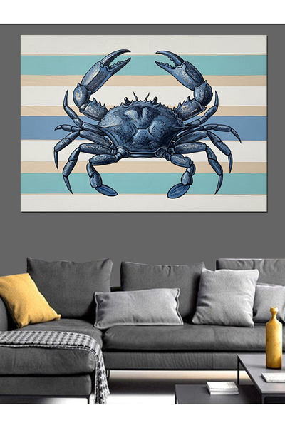 Artmeg Pânză decorativă cu creaturi marine vii din coajă de crab - Masă din l...