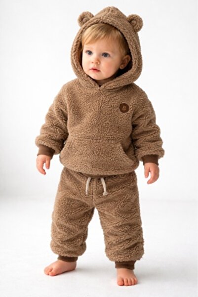 Bebelul Set maro bebe Bymurat welsoft gri cu hanorac cu glugă și pantaloni pu...
