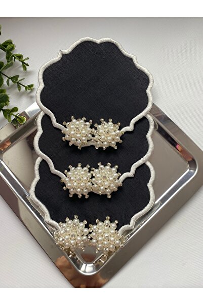 ELÇİÇEK HOME منديل تقديم، منديل كوكتيل، منديل تقديم القهوة 3 قطع