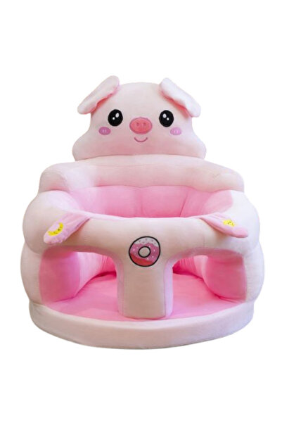 Krista Fotoliu pluș pentru bebeluși cu șezut din burete - Purcelusul roz