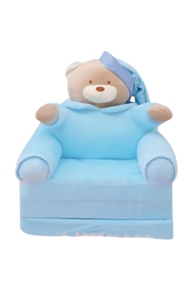 Krista Fotoliu extensibil Ursusletul Sleepy cu pluș și 3 pernuțe de burete, a...