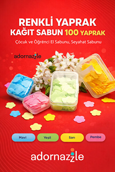 adornazzle Renkli Yaprak Kağıt Sabun, Çiçek Desenli Sabun, Çocuk, Öğrenci El ...