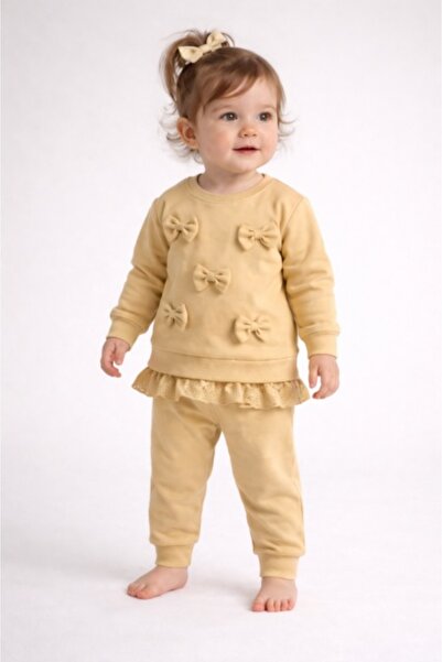 Bebelul ByMurat 2-piece set with decorative bows and lace, comfortable outfit...