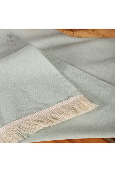 DNC home tekstil Premium Adaçayı Keten Püsküllü Runner (45x150)