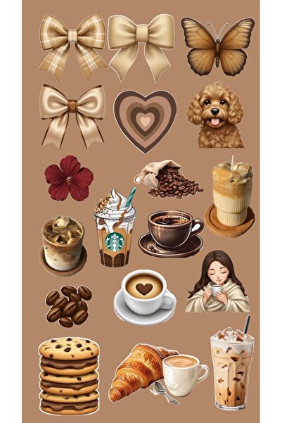 blanch Aesthetic Mini Sticker Seti – 18’lİ Ajanda Günlük Defter İçin Sticer Y...