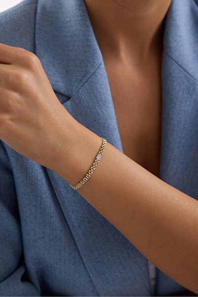 Arpaş 14 Ayar Taşlı Altın Bileklik