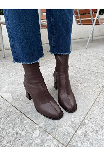 ANGELİNA JONES Sonja Women's Coffee Strec Material Boots