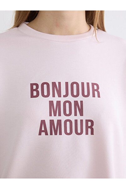 LC Waikiki New Season from Güli̇s Gi̇yi̇m Pink Soft Touch Oversize Women's T-...