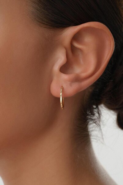 Arpaş 14 Ayar Kalemli Altın Halka Küpe