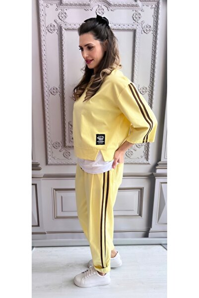 styleFlex Women's casual cotton tracksuit with side stripes