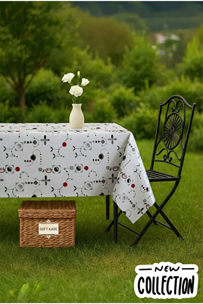 Soft Kare Pvc Fiber Tablecloth – Wipeable, Waterproof, Modern Pattern, for Ki...