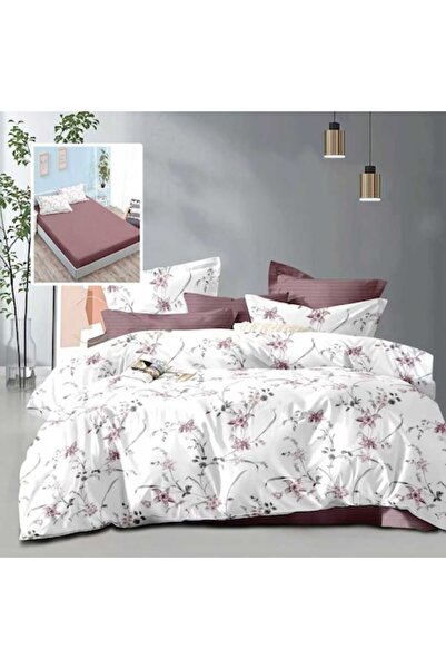 NufJoy Double bed linen set, 6 pieces, fitted sheet for mattress 180 x 200 cm