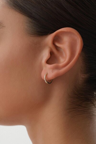 Arpaş 14 Ayar Taşlı Altın Halka Küpe