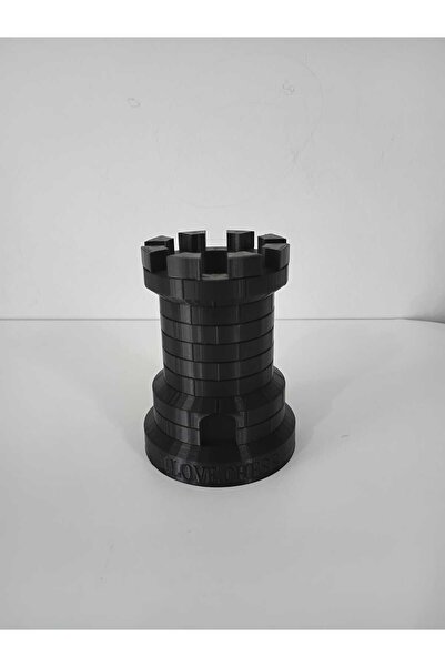 3D SATRANÇ KALE KALEMLİK (12CM & 125GR) - SİYAH