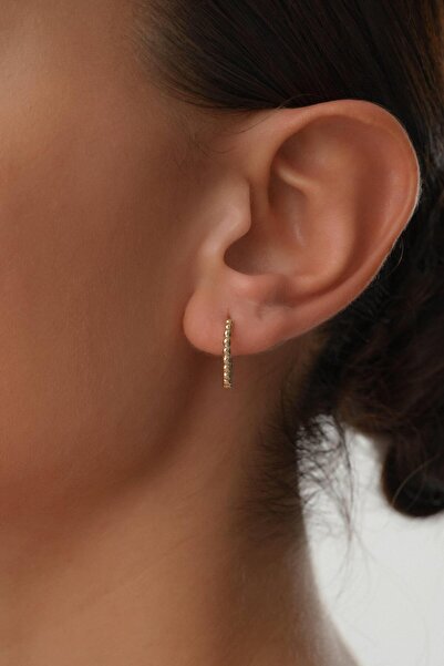 Arpaş 14 Ayar Mini Top Top Altın Halka Küpe