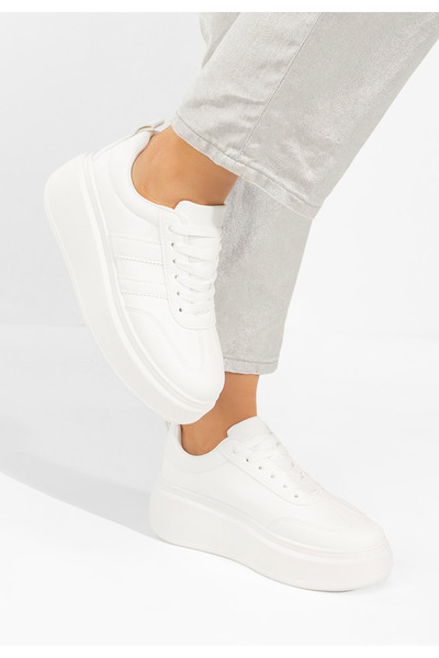 B T Shoes Semana white platform sneakers