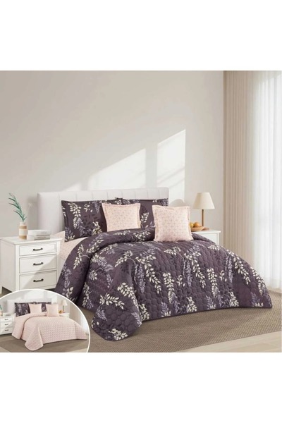 NAJMA A luxurious, compressed summer double bed sheet with a floral design to...