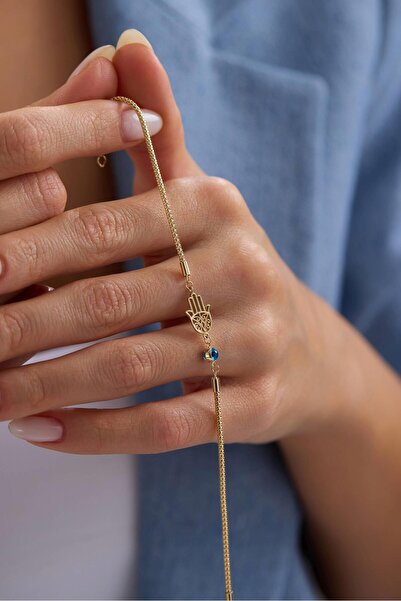 Arpaş 14 Ayar Altın Hamsa Nazar Bileklik