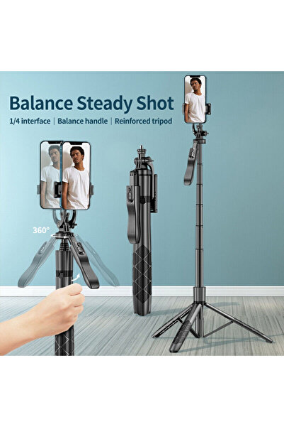 The Kaku 157 CM kablosuz Selfie Tripod standı katlanabilir Monopod Gopro aksi...