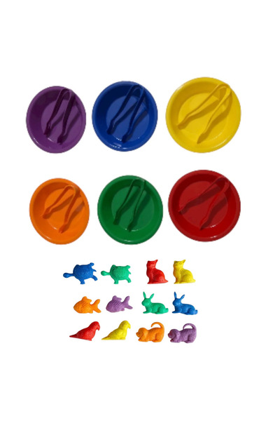 edumatoys Transfer Set 6 Bowls 6 Tweezers Pets Counters Set