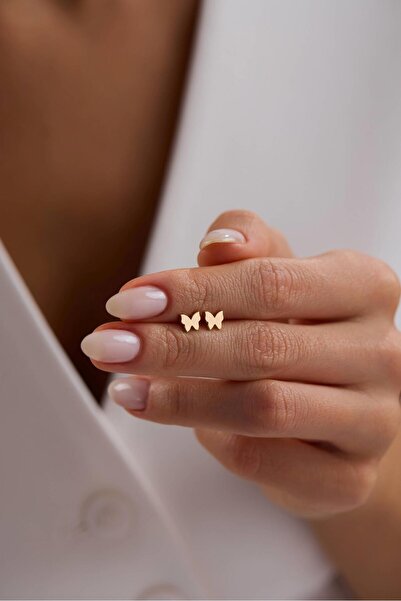 Tufanlar Kuyumculuk 14 Ayar Altın Kelebek Küpe