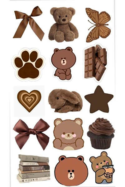 blanch Aesthetic Mini Sticker Seti – 15’lİ Ajanda Günlük Defter İçin Sticer Y...