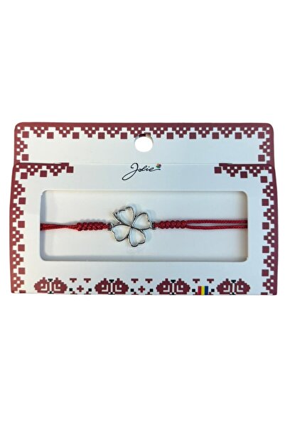 Flippy Martisor Bracelet with Metal Pendant, Jolie, with Braided Red Textile ...