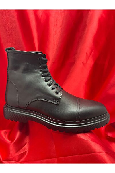VEYİS USTA Genuine Leather Men's Boots with Zipper and Light Sole