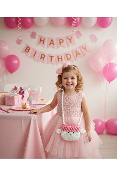 stoks toys Βελούδινη Πλεκτή Χειροποίητη Παιδική Τσάντα Αρνιού