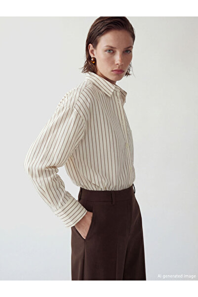 LC Waikiki ESVAB • Modern & Seçkin Çizgili Bol Dikim Poplin Kadın Gömlek