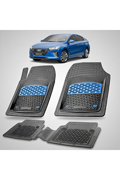 TEAMCAR Hyundai Ioniq 2016-2019 Πατάκια Δαπέδου από Λάστιχο - Μπλε