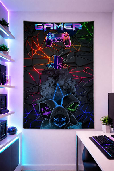 Reyhani Psp -5 Vertical Wall Covering Shiny Quality Fabric Room Decor Tapestr...