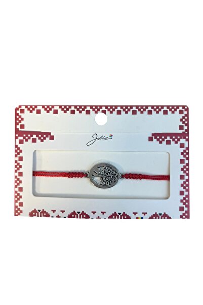 Flippy Martisor Bracelet with Metal Pendant, Jolie, with Braided Red Textile ...