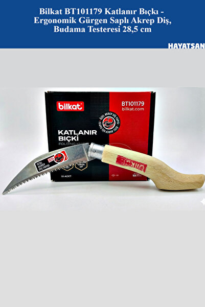 Bilkat Katlanır Bıçkı - Ergonomik Gürgen Saplı Akrep Diş - Bahçe Budama Teste...