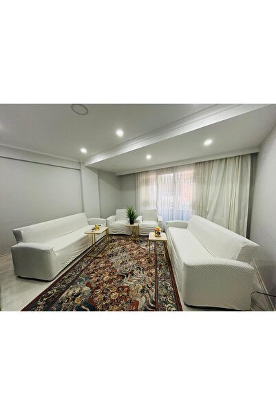 ABEX Jacquard 3311 Brick Pattern Stretch Elastic Sofa Cover Set Stretchy Sofa...