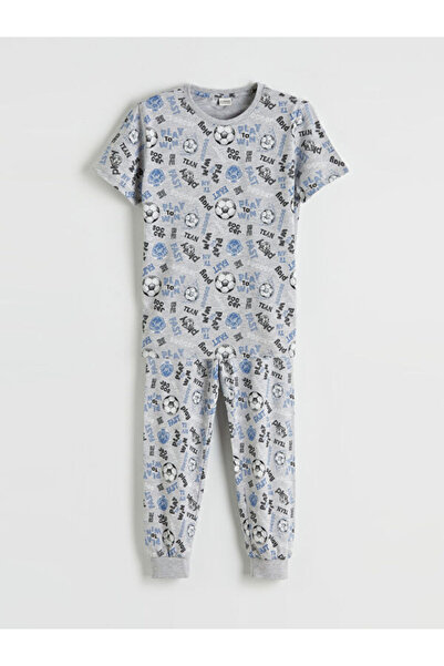 LC Waikiki بدلة بيجامة للأولاد مطبوعة بياقة روبا من UZG STORE