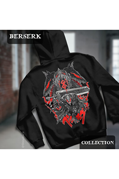 SHINOBIX Berserk Anime Guts Blackswordsman Printed Oversize Hooded Hoodie
