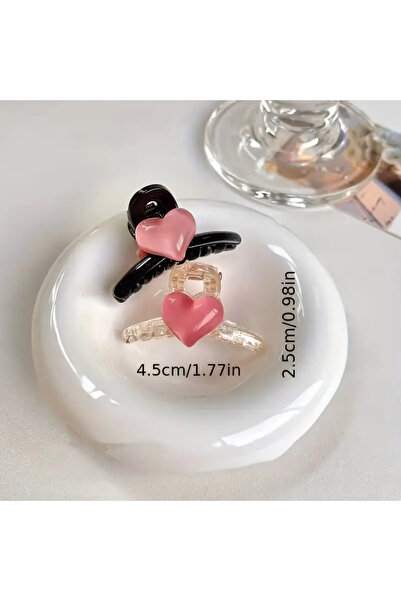 Accessories Hei Pink Black Heart Cute Daily Use 2-Piece Women's Buckle