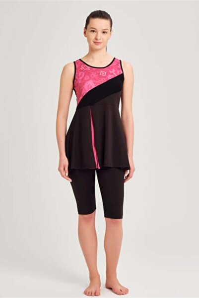 Haşema Anadolu Collection A Pleat Detailed Fuchsia Pool Swimsuit