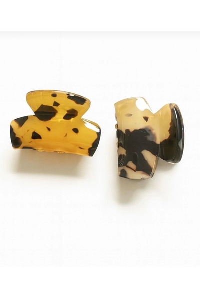 Xui Trend Marka (yho)Model Kemik Asetat Mandal/ Orta Boy İtal Toka 2 Adet Bej...