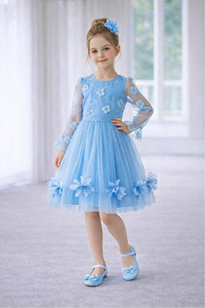 NOBLE STORE 23 Nisan Kız Çocuk Çiçek Motifli Elbise NOBLE 24