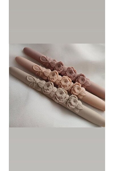 SCA CANDLE Dekoratif Mum Çiçek model şamdanlık Mum 2 kili sütlu kahve renk 20...