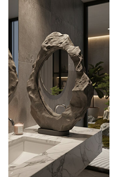 LIXIR Doğal Form LED Işıklı Dekoratif Tasarım Ayna – El Yapımı Modern Heykel ...