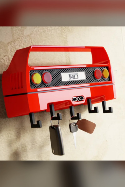 Genç 3D Ferrari F40 Tasarımlı Anahtarlık | Araba Anahtar Askısı | Otomobil Tu...