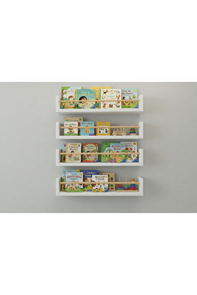 EGN WOODS 70X4 White Mdf Baby Room Organizer Children's Room Montessori Educa...