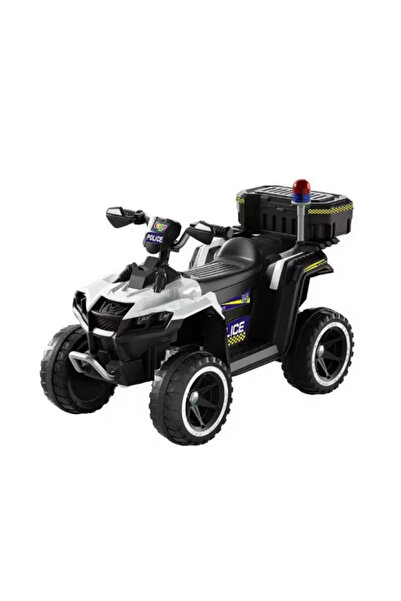 Leno دراجة شرطة كهربائية للأطفال - 12 فولت، محركان مع مصابيح LED - أبيض