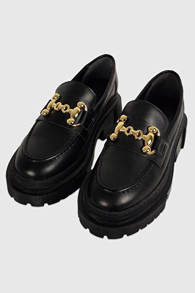 Miesse Black Matte Thick Sole Women's Loafer