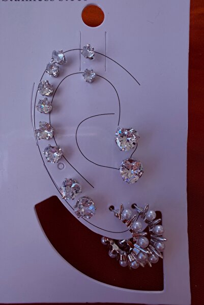 Marka Zircon Stone Circle Model Women's Earrings