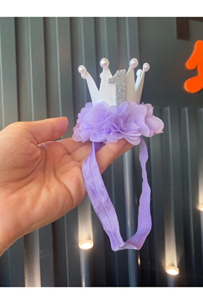 Little Sparkle Co. Lila 1 Yaş Doğum Günü Tacı (Saç Bandı)